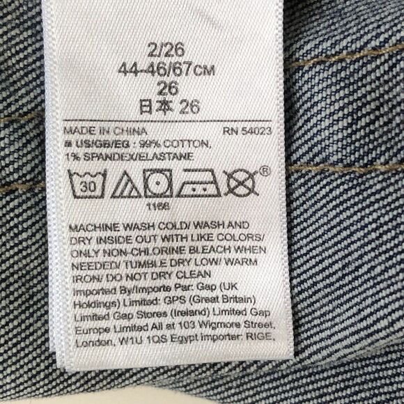 GAP Denim Women’s Cheeky Straight Jeans Medium Indigo Blue Raw Hem Tag Size 2/26 - Picture 13 of 16